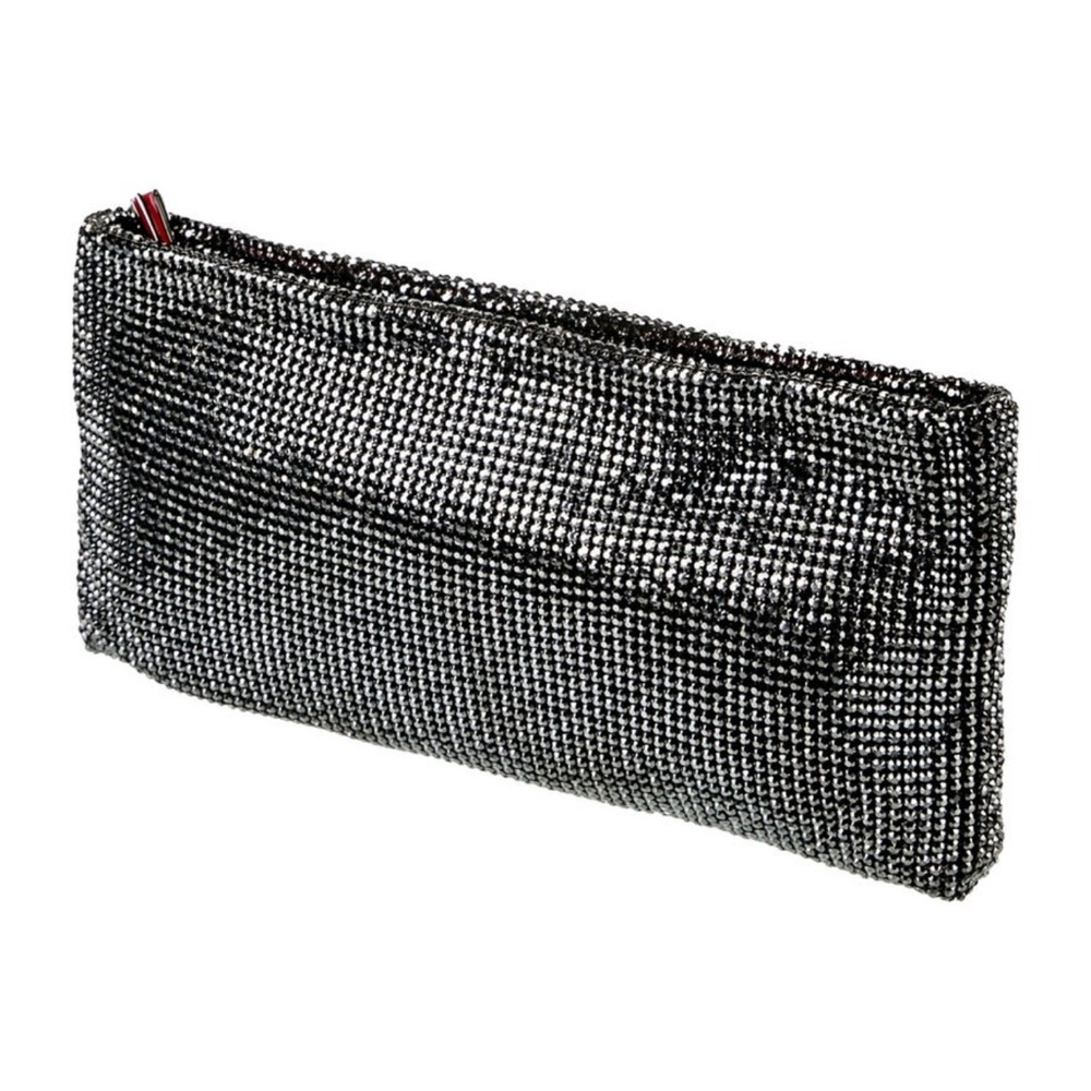 Christian Louboutin Black and metallic crystal. Zip closure at top -Red Interior